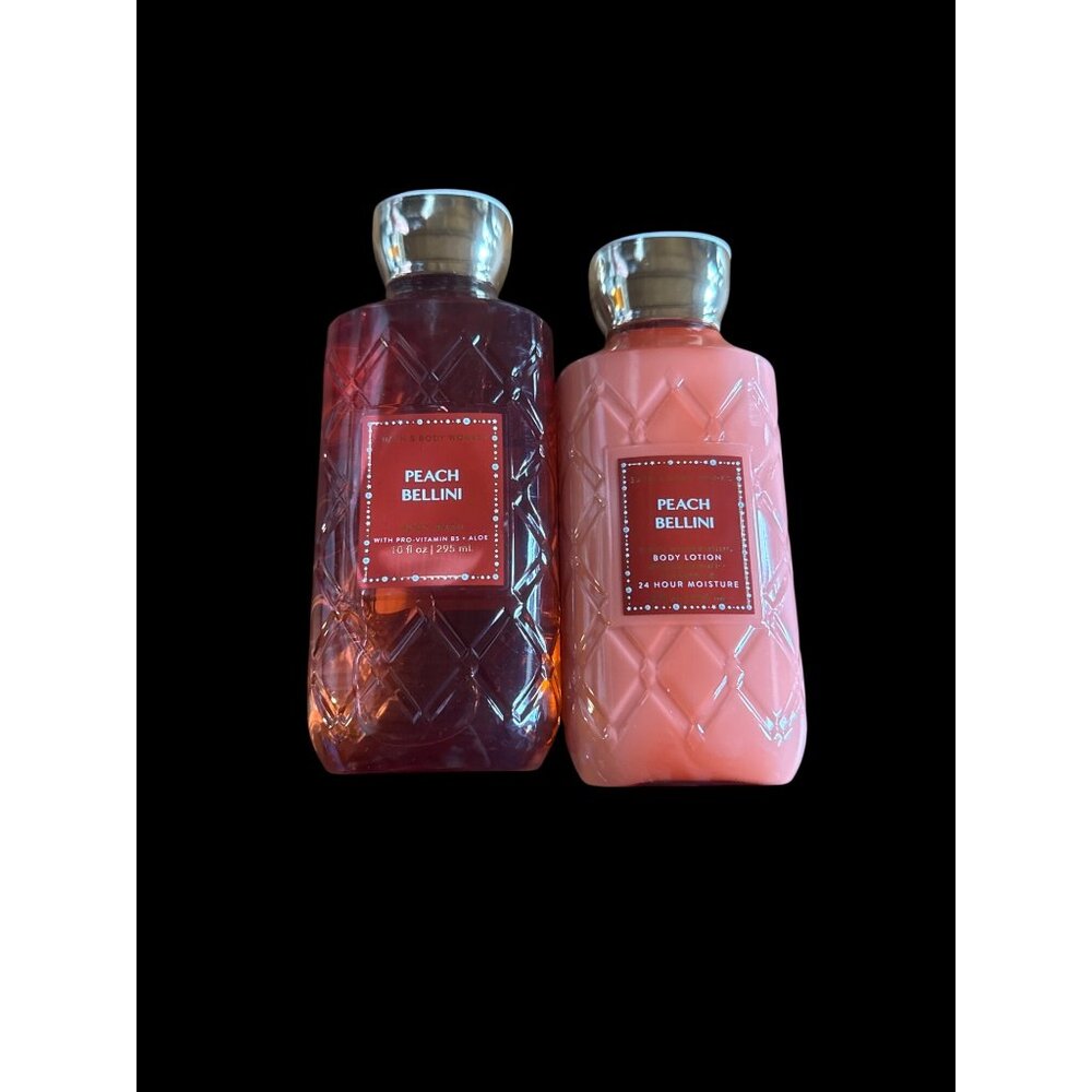 Bath & Body Works Peach Bellini Body Lotion & Wash RARE Sealed Set New